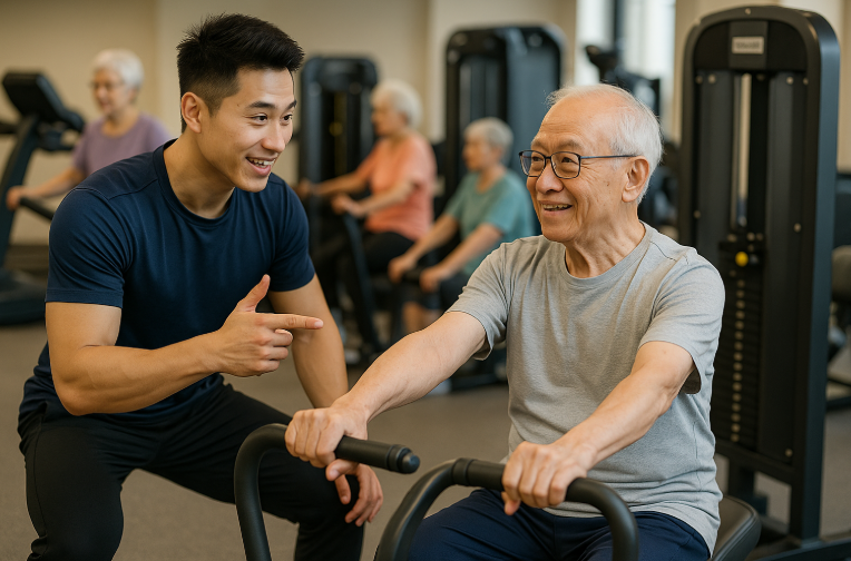 Coach for senior fitness training