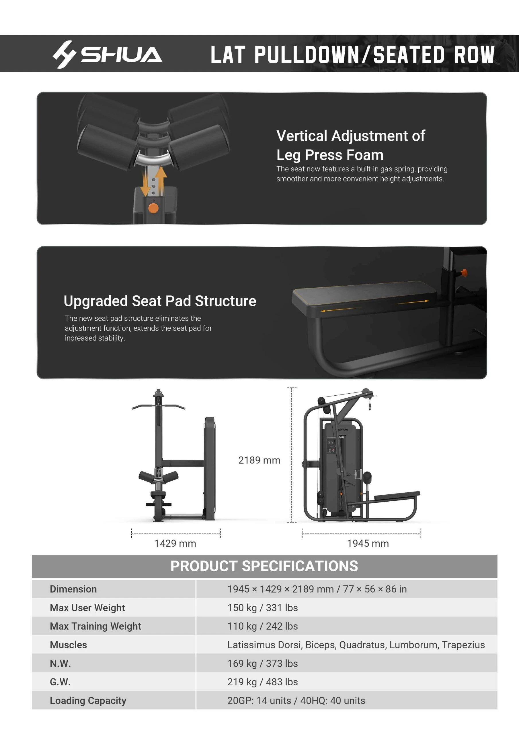 Lat Pulldown/Seated Row