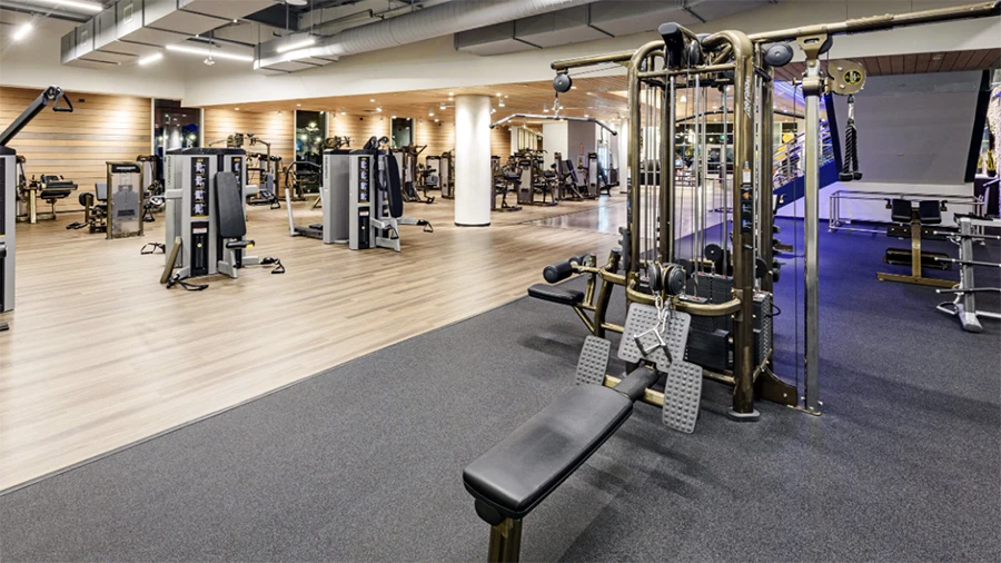 Grid Gym Locker and Flooring