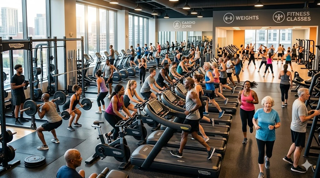 Americans in Fitness Gym