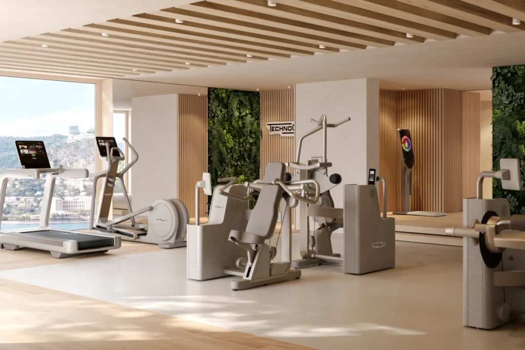 Technogym equipment inside a luxury hotel