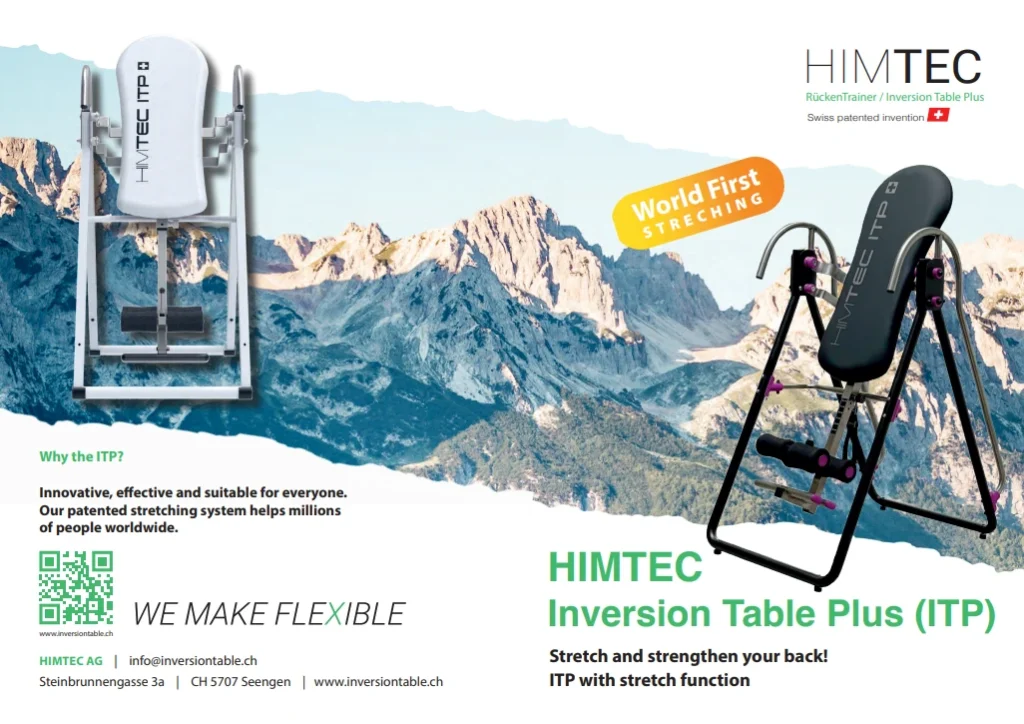 HIMTEC AG Introduces the Patented ITP Inversion Stretcher — Now Recruiting Global Partners & Distributors 4 HIMTEC Inversion table